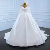 Robes De mariée princesse pour femmes, manches longues, perles, manches d'illusion, grand nœud, robes formelles personnalisées, 2024