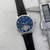 Mężczyźni Watch ze stali nierdzewnej Tourbillon pięć szwów 44 mm luksusowa marka automatyczne zegarki mechaniczne skórzany pasek mody Pat