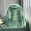 Women's Fur 2023 Korea Faux Grass Coat Winter Jacket Mid Long Pearl Buckle Artificial Female Outerwear Cothing