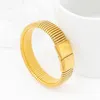Stainless Steel Lover Bracelet 18K Gold Plated INS Trendy Fashion Geometric Buckle High Polished Bounce Bangle Couple Wristband Cuff Jewelry Men Women Hip Hop Gift