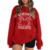 Kvinnors hoodies kvinnor halloween grafisk hoodie roligt spöke tryckt tröja överdimensionerade långa ärmar lös tröja för kvinnor faller vinter