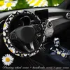 Steering Wheel Covers 1/2/3pcs Car Cute Daisy Flower Car Interior Decoration Knitted Steering Wheel Cover Styling Interior Accessories Product Q231016
