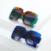 Okulary przeciwsłoneczne vintage patchwork ponadgabarytowy dla kobiet marka mody zielony czerwony gradient okulary przeciwsłoneczne żeńskie eleganckie odcienie Uv400