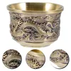 Wine Glasses Dragon Phoenix Cup Vintage Home Decor Kungfu Teacup Goblet Decorative Household Zinc Alloy Chinese Style Retro Office Vas