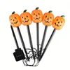 1 pakiet 5 w 1 Solar Garden Plug-In Light, Lantern Pumpkin Landing Skull Ghost Festival Party Decoration Layout