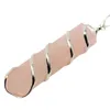 Gold Plated Natural Rose Quartz Stone Necklace Hexagonal Pointed Snake Wire Pendulum Pendant Pink Necklace For Women