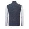 Gilet da uomo Gilet maglione stile tradizionale Cardigan senza maniche con colletto alla coreana lavorato a maglia elegante per abbigliamento casual da lavoro