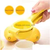 أدوات الخضار الفاكهة Konco Metal Lemon Lime Squeezer Stainless Steel Manual Citrus Press Juicer Hand Juicier Fresh Tool Kitchen D Dhoql