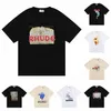 America Tide Brand RHUDE Printed T-shirts Designer T Shirt Men Women Do Old Round Neck short sleeve tees High Street hip hap treet2872