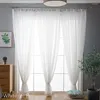 Curtain Basic Rod Pocket Sheer Voile Window Panels White One 1pc For Kitchen Bedroom Children's Room Living Decoration