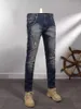 Men's Jeans Streetwear Fashion Men Retro Black Blue Stretch Slim Fit Ripped Spliced Designer Hip Hop Vintage Denim Pants