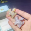 Venda quente iced out encantos 925 prata pequenas cabras diamante moissanite pingente para corrente de tênis