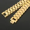 Keten Nieuwe Rvs Vergulde Afneembare Polsbandjes Armbanden Armbanden voor Vrouwen Mannen Hiphop Zilveren Horloge Wrap 231016