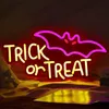 1pc Halloween-neonreclame, Trick or Treat-neonreclame, voor wanddecoratie Dimbaar Halloween-hangend, voor thuis, bar, salon, koffiewinkels, raam, veranda, voordeur