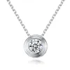 Korea New 3A Zircon s925 Sterling Silver Pendant Necklace Charm Women Round High grade Necklace Jewelry for Women Wedding Party Valentine's Day Birthday Gift SPC