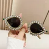 النظارات الشمسية Y2K Diamond for Women Bling Peacock Eyewear Designer Ladies Gafas de Sol UV400