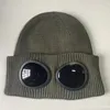 Cp chapéu de inverno óculos chapéu cp com lente de malha com nervuras gorro pedra rua hip hop cp comapny chapéu de malha grossa lã quente para mulher 8852