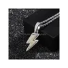 Pendant Necklaces Lced Out Bling Light Necklace With Rope Chain Copper Material Cubic Zircon Men Hip Hop Jewelry Locket For Drop Del Dh3Ec