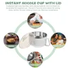 Bowls Dessert Plate Instant Noodle Cup Lid Student Containers Lids Udon Bowl Stainless Steel School Ramen