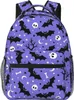 Torby szkolne Halloween Bat Skull Moon Star Lekki laptop plecak dla kobiet mężczyzn College Bookbag Casual Daypack Bagra podróżna 231016