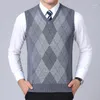 Männer Westen 2023 Fasion Marke Pullover Für Herren Pullover Plaid Slim Fit Jumper Knitred Weste Herbst Stil Casual Männer clotes