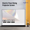 Toppkvalitet 92 tums elektriska golv Rising Projector Screen White Cinema Screen Material Hem Cnema 4K Movie Projection Screen