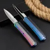 High Quality H1083 Auto Tactical Knife D2 Satin Blade Zinc-aluminum Alloy Handle Outdoor Camping Hiking Survival Tactical Knives with Nylon Bag