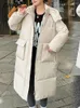 Trenchs de femmes CJFHJE Down Coton Veste d'hiver Épaissie Coréenne Longue Section Grande Taille Chaud Étendu Chicly Manteau
