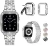 3PCS Diamond Band pour Apple Watch Ultra2 Band 49mm 40mm 44mm 45mm 41mm iWatch series9 8 7 6 SE 5 4 3 Bracelet Apple Watch pour femme Bracelet en acier inoxydable