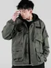 Мужские пуховые парки 2023, осеннее пальто с карманами и суперинструментами, модная повседневная мужская свободная ретро японская куртка M 5XL 231016