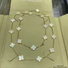 Altro Designer Brand Luxury Dupe Elegante collana di trifogli con ciondolo con diamanti in argento placcato con agata pendente 20 fiori quadrifoglio per ragazza San Valentino Fidanzamento j E32r