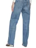 Jeans da donna Moda Donna Bikini Decorato Pantaloni in denim con giunture Pantaloni quattro stagioni Blu dritti a gamba larga per donna