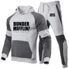 Survêtements pour hommes DUNDER MIFFLIN PAPER INC Bureau TV Show Imprimé Costumes de mode Sportswear Jogging Survêtement Running Sweats à capuche P2499