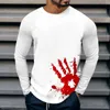 Męskie koszulki Halloween Single Printed Shirt z długi rękawem