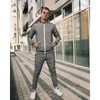 Survêtements pour hommes costume de mode vêtements de sport décontractés printemps et automne col montant cardigan à fermeture éclair manteau à carreaux pantalon de course