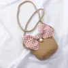 Sacos de fraldas bonito adorável crianças almoço saco verão princesa mini bolsa bebê flor respirável palha moda para menino meninas 231016