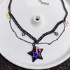 Choker Kpop Gothic Fashion Hip Hop Harajuku gwiazda Pentagram Łańcuch Naszyjnik dla mężczyzn Kobiet Dziewczyna Y2K 2000S Emo Jewelry Akcesoria