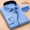 Herrklänningskjortor 175 kg Autumn Spring Shirt Mänfickor plus storlek 8xl 9xl 10xl 12xl Work Office Business Oversize Cotton Blue Pink