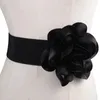 Cintos Mulheres Casual Clássico Vintage Largo Cinto Elástico Faixa de Cintura Grande Flores Cintura Senhoras Vestido Cummerbands