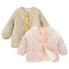 Down jas winter baby meisjes fleece voering katoenen jas dikker mode bloemen kinderen jassen voor meisje bovenkleding Koreaanse kinderen tops