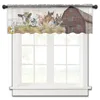 Curtain Barn Cow Pig Donkey Short Sheer Window Tulle Curtains For Kitchen Bedroom Home Decor Small Voile Drapes