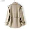 Damenjacken Kurze Windjacke Frauen 2023 Frühling Herbst Mode Khaki Rosa Schwarz Trenchcoat Neue Lose Mäntel Fe Zweireiher OberbekleidungL231016