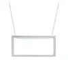 Pendentif Colliers Simple Design Déclaration Collier Or Argent Couleur Dessin À La Main Brossé Carré Gros Collier Femme 2023