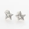 Studörhängen Pave Tropical Starfish Studs Earring For Women Authentic S925 Sterling Silver Jewelry Lady Girl Birthday Present Clar CZ