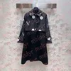 Mode Patchwork laine manteau lettre imprimer Long Style coupe-vent automne hiver concepteur laine mélange Trench manteaux