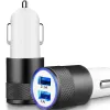 Universal 2.1A Dual USB Ports Car Charger Auto Power Adapters Chargers för iPhone 6 7 8 11 12 13 14 Pro Max Samsung LG Android Pone GPS LL