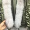 Delle donne Trench Cappotti 2023 di Inverno di Spessore Termico Verde Militare Parka Per Le Donne Grande Collo di Pelliccia Reale Cappotto di Cotone Femminile Allentato Pieghettato moda