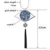 Pendentif Colliers SINLEERY Trendy Bleu Gris Cristal Yeux Noir Glands Long Collier Chaîne Femmes Mode Bijoux MY456