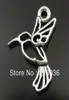 100 Stück Antik-Silber-Kolibri-Vogel-Fliegen-Charms-Anhänger für Schmuckherstellung, europäische Armbänder, handgefertigtes Handwerk, Accessor 1192127