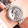 Wristwatches Quartz Watches Women's Steel Band Classic Gorgeous 3D Leopard Full Diamond Shining Fashion Casual